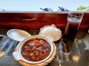 Tofu with aubergine at Bếp Chay Huệ Nhiên in Hanoi
