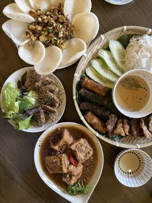Vegan assortment   at Bếp Chay Huệ Nhiên in Hanoi