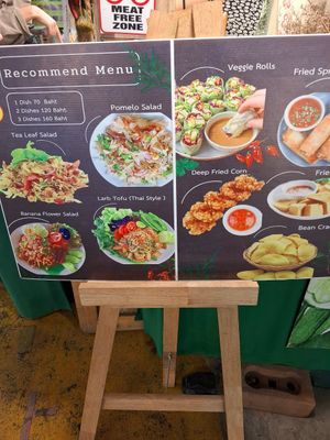 Menu at Green Food in Chiang Mai