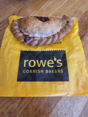 Vegan Red Thai pasty. at Rowe's Cornish Bakers in Newquay