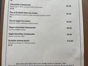 Desserts  at Waterfront Bar and Restaurant in Ullapool