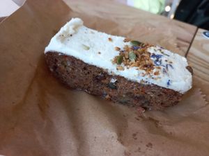 Carrot cake at The Pavilion Cafe in South East London