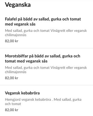 Menu from the local online order app Towni  at Fiffler'S Baguetter in Lidkoeping