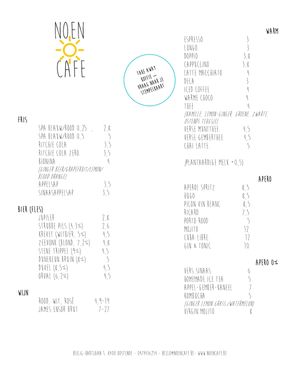 Menu: to drink at Noencafé in Oostende
