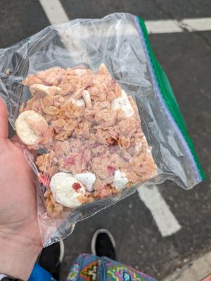 Strawberry banana rice krispie at Yeah It's Vegan - Food Truck in Pontiac
