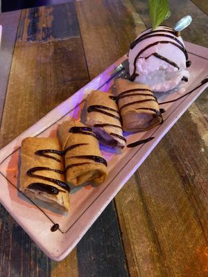 Chocolate banana spring rolls  at Auntie8's Vietnamese Cuisine in Prospect