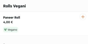 Vegan rolls  at Raj Darbar in Padua