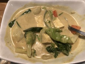 Yellow curry  at Le Basil in Palm Desert