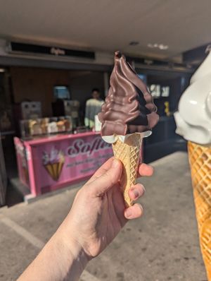 soft serve with chocolate  at Futterluke in Hamburg