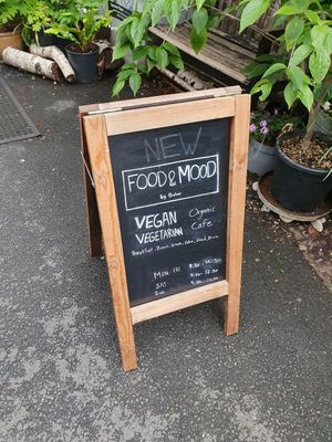 Look for the A-board to find entrance at Food & Mood in North West London