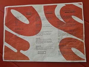 Menu at Ongo in Porto