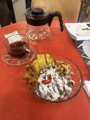 Coffee and mushroom ceviche  at Ongo in Porto