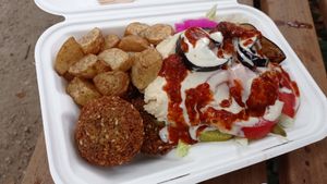 I got 6 pieces of falafel in there!  at Purely Falafel in London