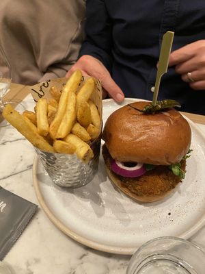 Spinach Pea Aloo Tikki Burgerr  at Mildreds - Victoria in South West London