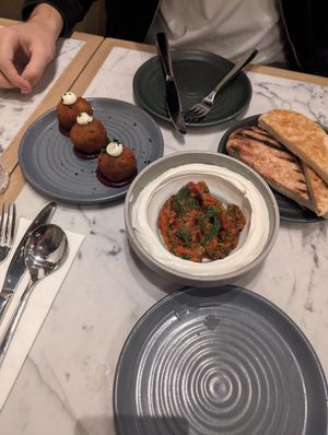 Arrancini, whipped mascarpone at Mildreds - Victoria in South West London