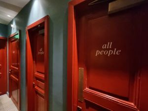 Toilets are for all people at Mildreds - Victoria in South West London