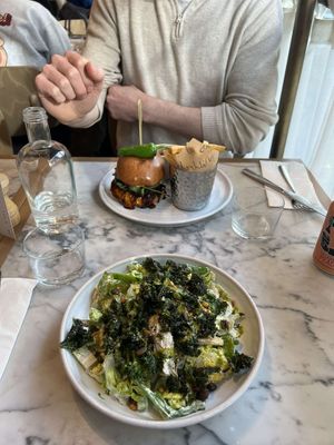 Kale Caesar salad with artichokes - yum at Mildreds - Victoria in South West London