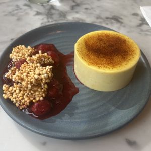 Cherry Saffron Crème Brûlée  at Mildreds - Victoria in South West London