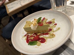 Pistachio baklava cheesecake   at Mildreds - Victoria in South West London