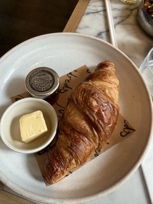 Croissant with jam and butter   at Mildreds - Victoria in South West London