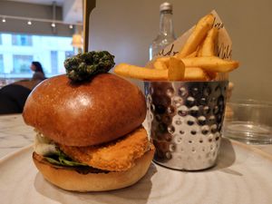 chick+n caesar burger & chips at Mildreds - Victoria in South West London
