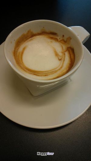 Vegan double espresso with almond milk at Cafe Brea in Dartmouth