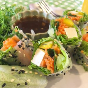 Spring rolls   at Fuang Vegetarian in Chiang Mai