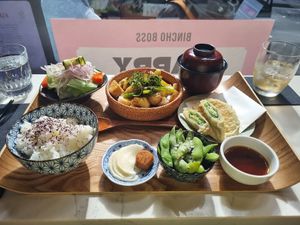 Agedashi tofu lunch set at Bincho Boss in Melbourne