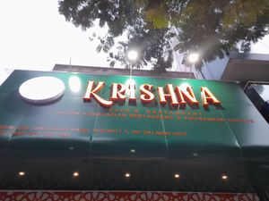 Sign at KRISHNA - Cafe & Restaurant in Ho Chi Minh City