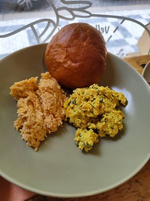 Spreads or "salads" as Czechs usually call it at Bezmasna in Prague