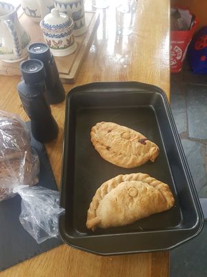 Vegan original pasties. at Warrens Bakery   in Newquay