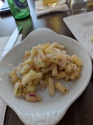 Pineapple & cilantro salsa (pairs well with Jollof rice) at Funké in Sligo