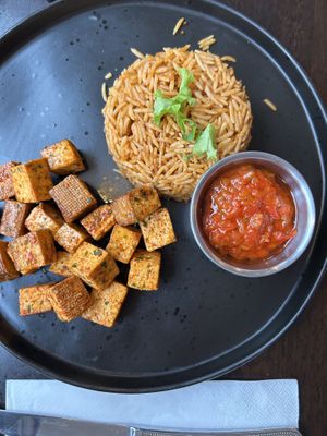 Tofu with jollof rice   at Funké in Sligo