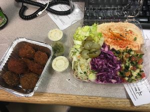 Falafel combo to go at Nish Nush in New York City