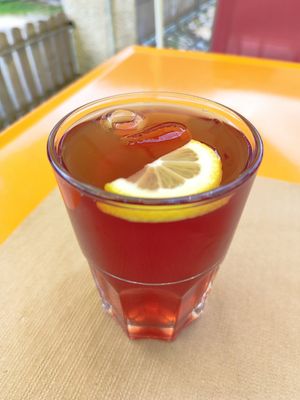 Home made ice tea at Hotel Restaurant du Cerf in Soubey