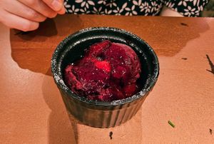 Blueberry sorbet at Ravintola Santpauli in Helsinki