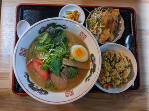 野菜ラーメンと炒飯のセット at Keiai - 桂愛 in Hiroshima