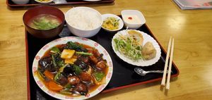 Sweet and sour gluten served as part of combo at Keiai - 桂愛 in Hiroshima