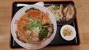 Spicy ramen combo (also comes with fried rice as a side) at Keiai - 桂愛 in Hiroshima