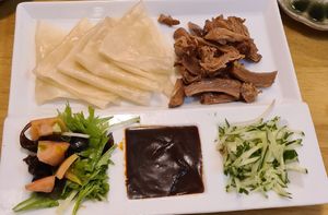 Bejing duck, not a huge fan of the sauce but still good at Keiai - 桂愛 in Hiroshima