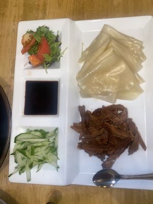 Duck pancake rolls   at Keiai - 桂愛 in Hiroshima