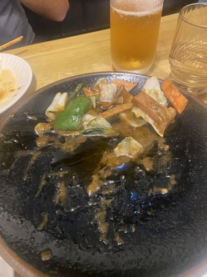 What was left of pork and cabbage dish   at Keiai - 桂愛 in Hiroshima