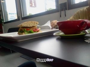 vegan burger and white tea.  at ecospai in Tortosa