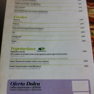 Veg options 1 at ecospai in Tortosa