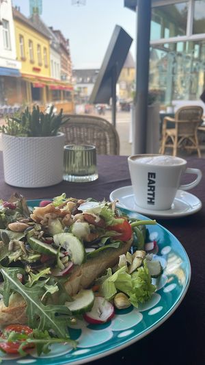 Seriously homemade Bread loaded with Veggies topped of with nuts and seeds  at CHALAZA in Valkenburg