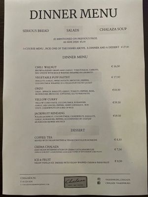 Our 100% Vegan All Day Dinner Menu :) at CHALAZA in Valkenburg