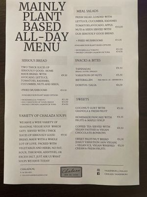 Our Mainly Plantbased and 95% Vegan all Day Menu :) at CHALAZA in Valkenburg