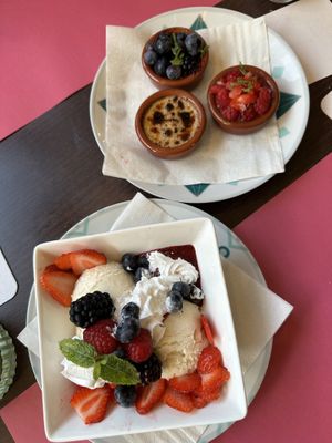 desserts; ice cream and crema chalaza  at CHALAZA in Valkenburg
