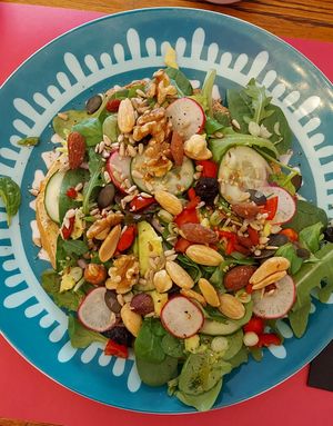 Bread with lots of vegan toppings at CHALAZA in Valkenburg