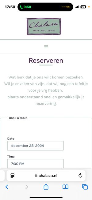 Allowed to make a reservation, not say they are closed. at CHALAZA in Valkenburg